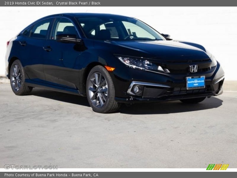 Crystal Black Pearl / Black 2019 Honda Civic EX Sedan