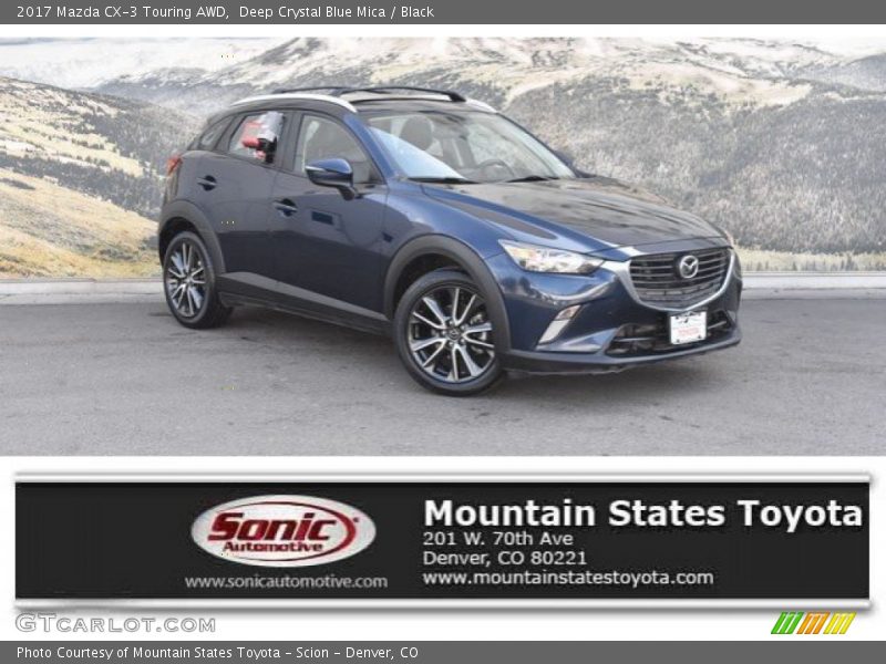 Deep Crystal Blue Mica / Black 2017 Mazda CX-3 Touring AWD