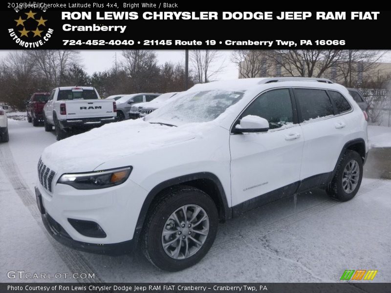 Bright White / Black 2019 Jeep Cherokee Latitude Plus 4x4