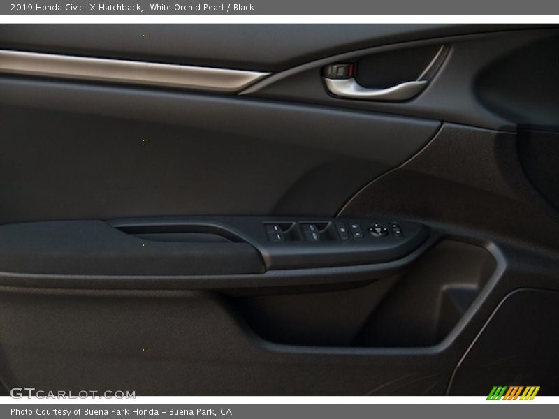 White Orchid Pearl / Black 2019 Honda Civic LX Hatchback