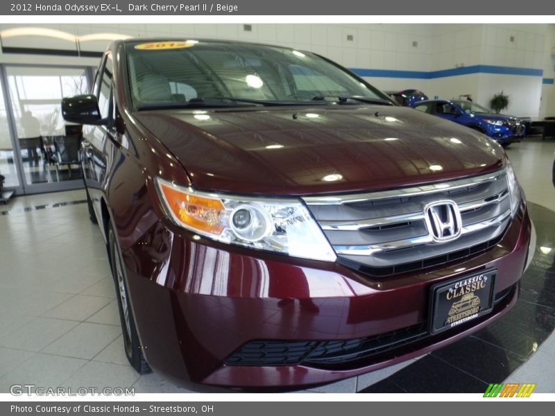 Dark Cherry Pearl II / Beige 2012 Honda Odyssey EX-L