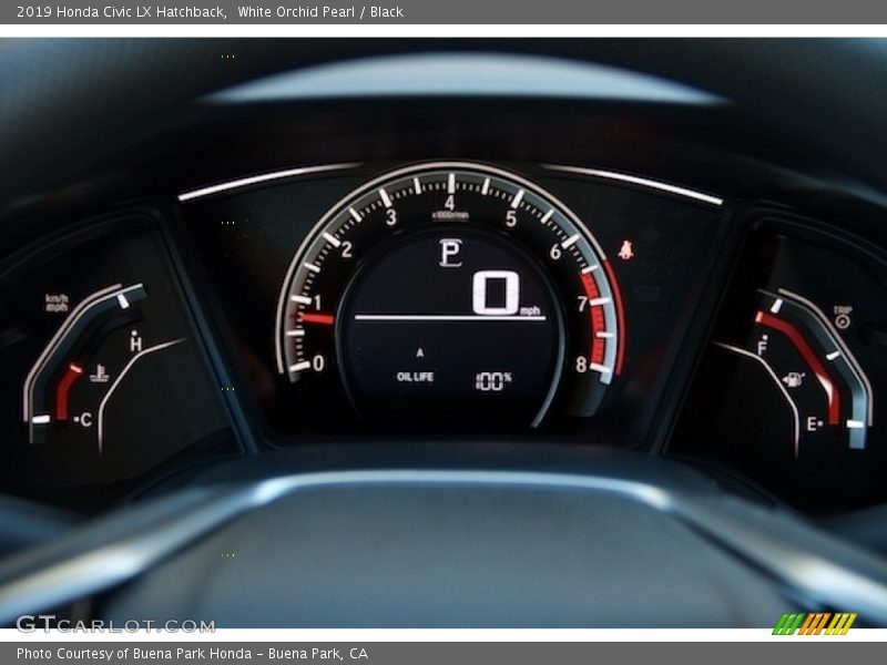 White Orchid Pearl / Black 2019 Honda Civic LX Hatchback