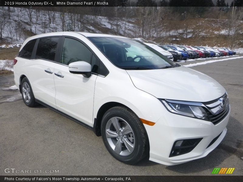 White Diamond Pearl / Mocha 2019 Honda Odyssey EX-L