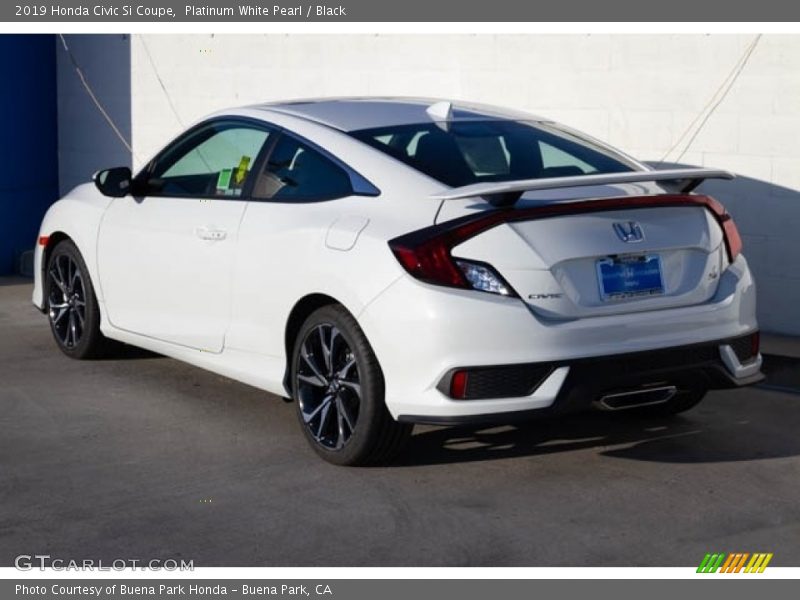 Platinum White Pearl / Black 2019 Honda Civic Si Coupe