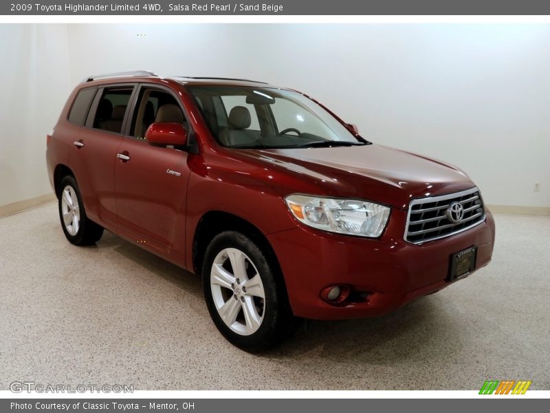 Salsa Red Pearl / Sand Beige 2009 Toyota Highlander Limited 4WD