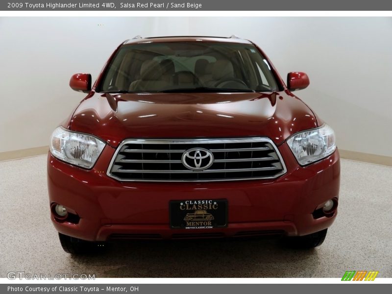 Salsa Red Pearl / Sand Beige 2009 Toyota Highlander Limited 4WD