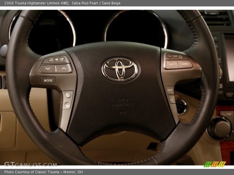 Salsa Red Pearl / Sand Beige 2009 Toyota Highlander Limited 4WD