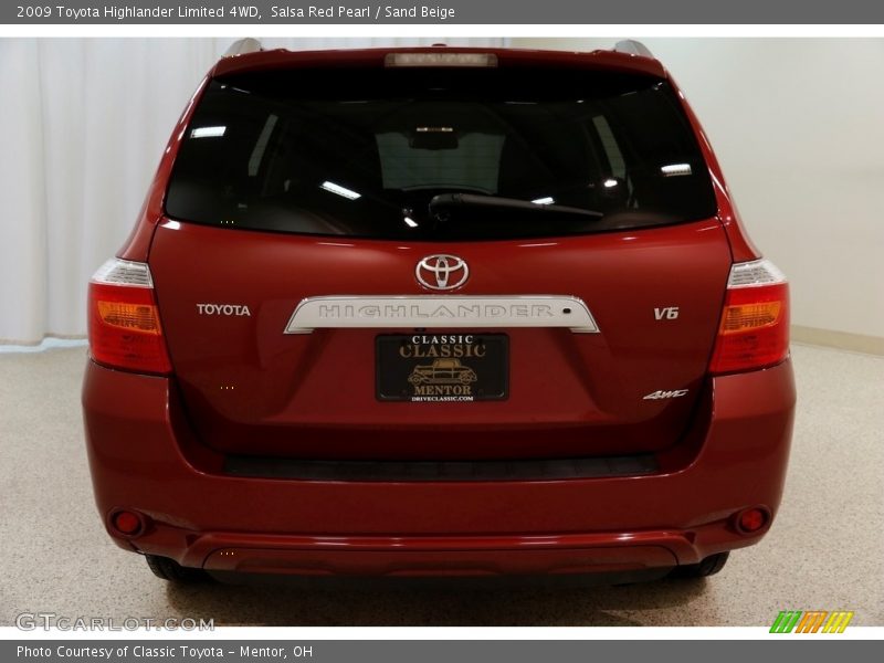 Salsa Red Pearl / Sand Beige 2009 Toyota Highlander Limited 4WD