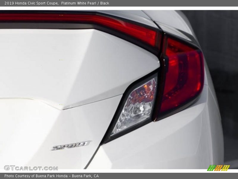 Platinum White Pearl / Black 2019 Honda Civic Sport Coupe