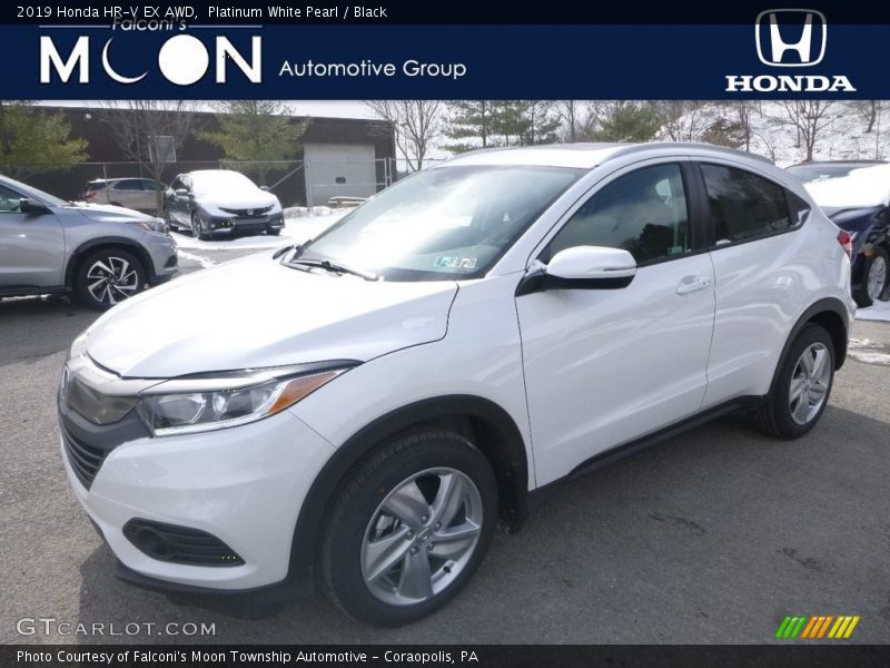 Platinum White Pearl / Black 2019 Honda HR-V EX AWD