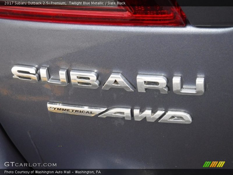 Twilight Blue Metallic / Slate Black 2017 Subaru Outback 2.5i Premium