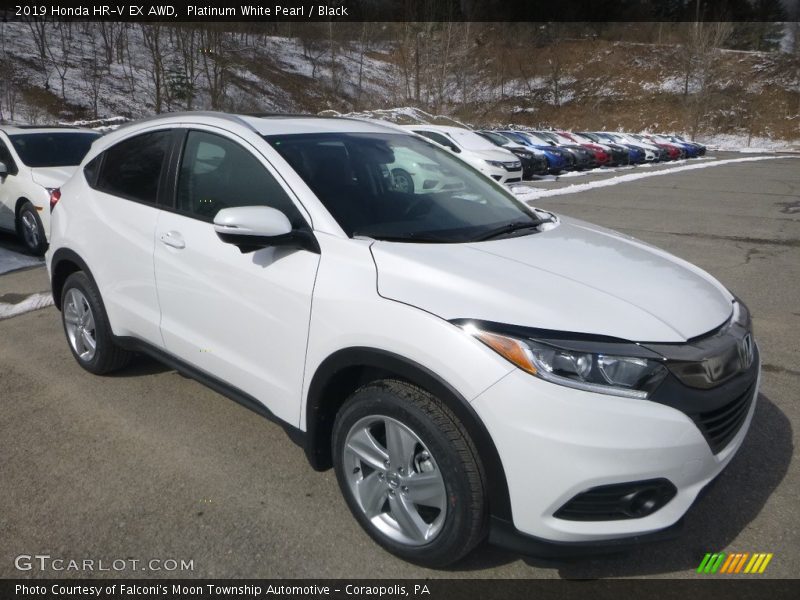 Platinum White Pearl / Black 2019 Honda HR-V EX AWD