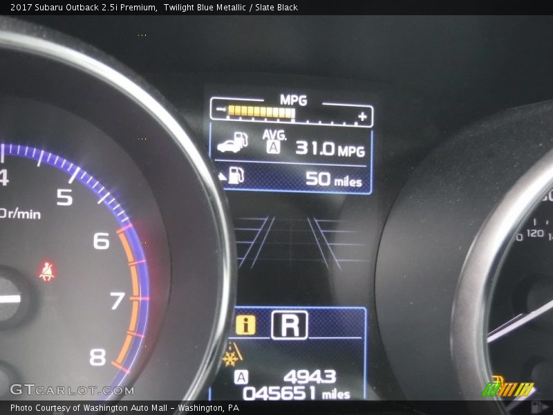 Twilight Blue Metallic / Slate Black 2017 Subaru Outback 2.5i Premium