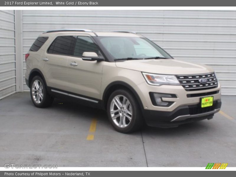 White Gold / Ebony Black 2017 Ford Explorer Limited