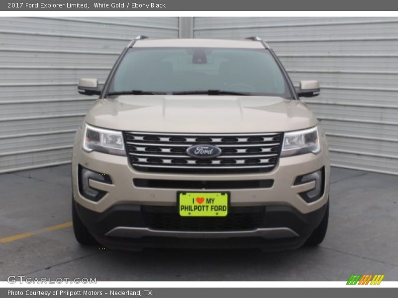 White Gold / Ebony Black 2017 Ford Explorer Limited