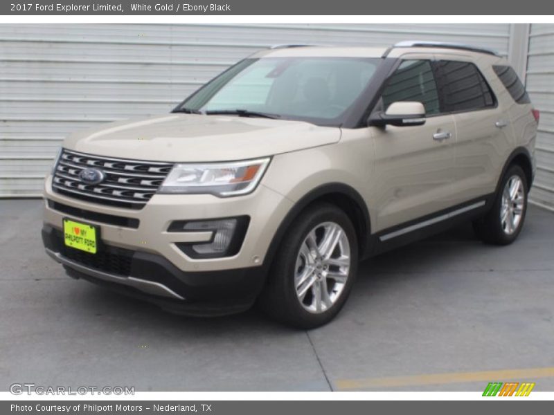 White Gold / Ebony Black 2017 Ford Explorer Limited