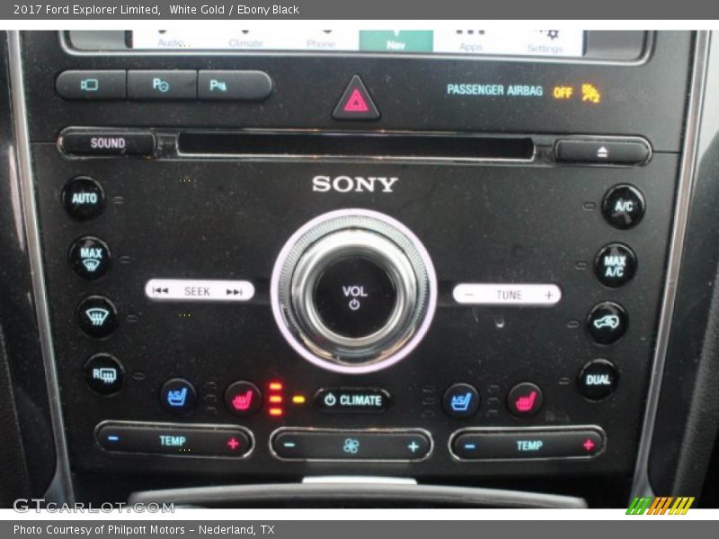 White Gold / Ebony Black 2017 Ford Explorer Limited