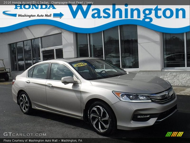 Champagne Frost Pearl / Ivory 2016 Honda Accord EX-L Sedan