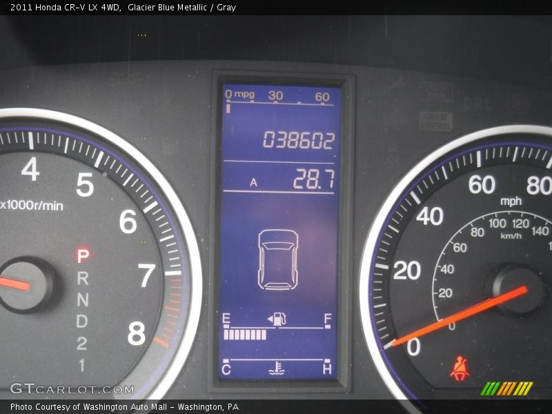 Glacier Blue Metallic / Gray 2011 Honda CR-V LX 4WD