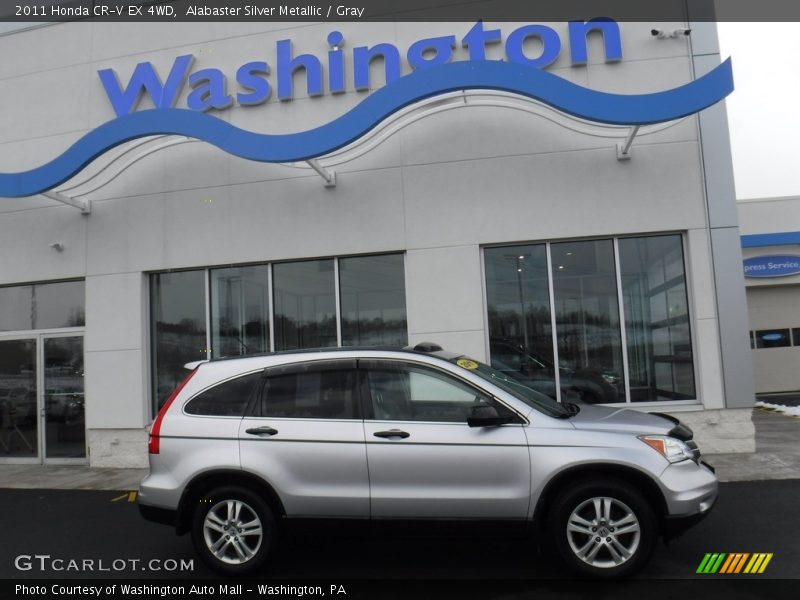 Alabaster Silver Metallic / Gray 2011 Honda CR-V EX 4WD