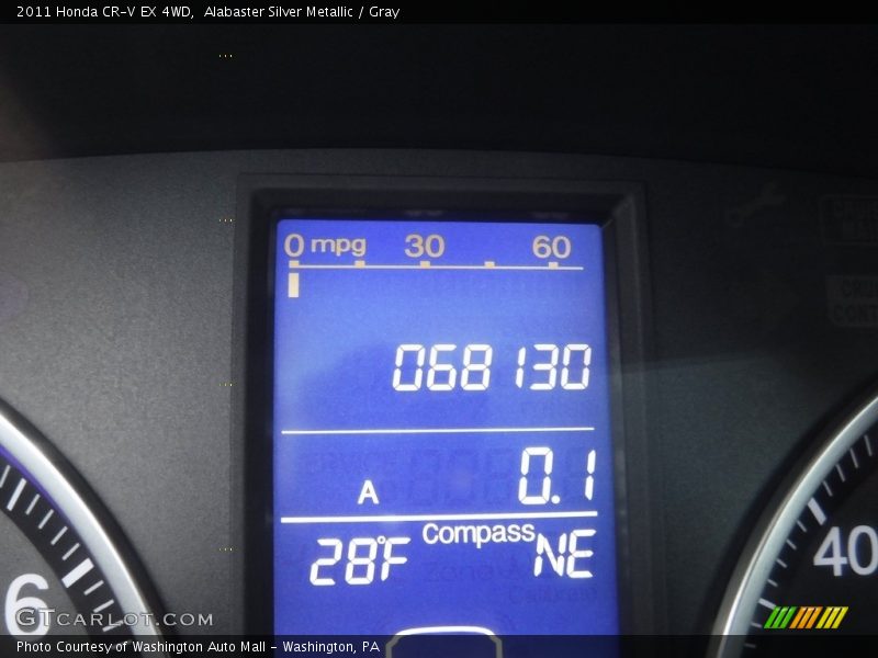 Alabaster Silver Metallic / Gray 2011 Honda CR-V EX 4WD