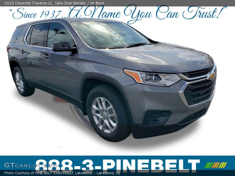 Satin Steel Metallic / Jet Black 2019 Chevrolet Traverse LS