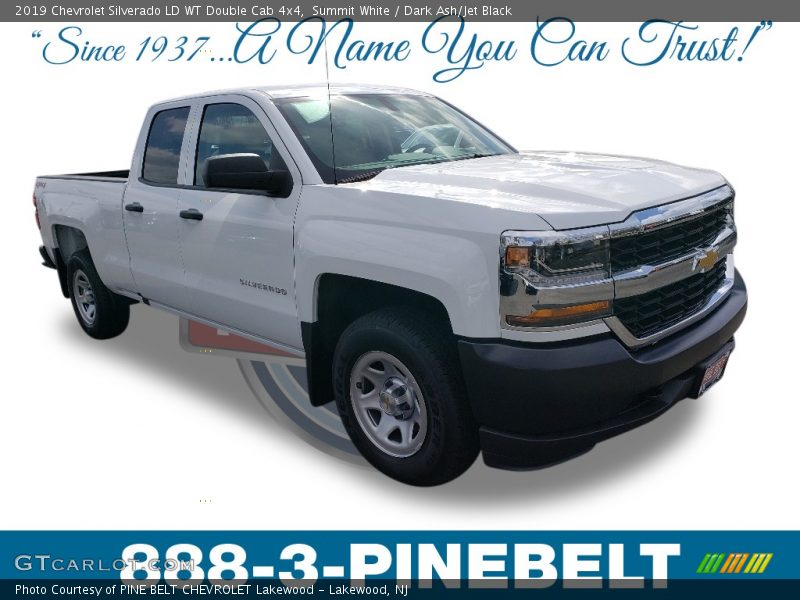 Summit White / Dark Ash/Jet Black 2019 Chevrolet Silverado LD WT Double Cab 4x4
