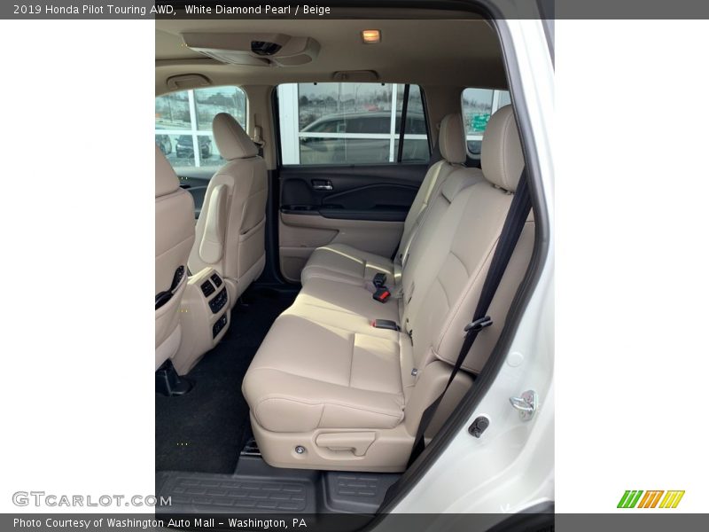 White Diamond Pearl / Beige 2019 Honda Pilot Touring AWD