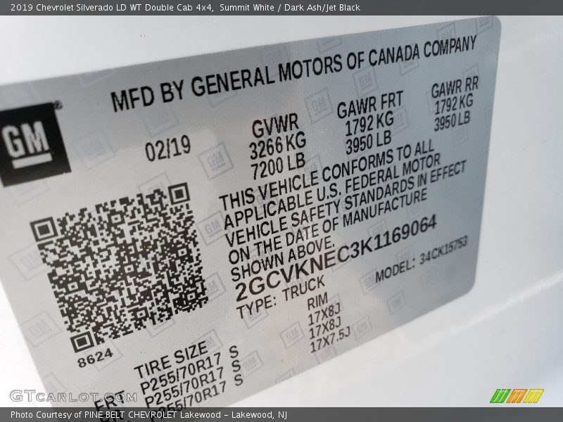 Summit White / Dark Ash/Jet Black 2019 Chevrolet Silverado LD WT Double Cab 4x4