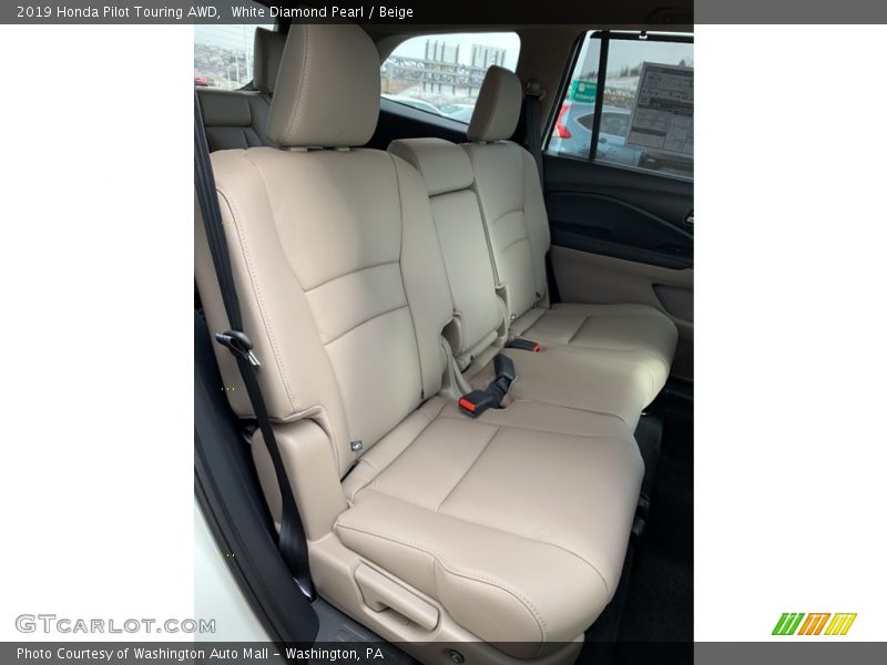 White Diamond Pearl / Beige 2019 Honda Pilot Touring AWD