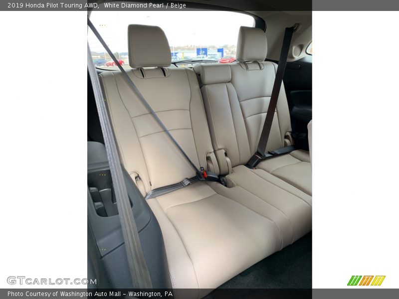 White Diamond Pearl / Beige 2019 Honda Pilot Touring AWD