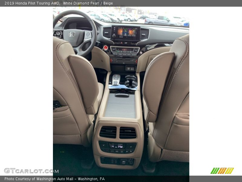 White Diamond Pearl / Beige 2019 Honda Pilot Touring AWD
