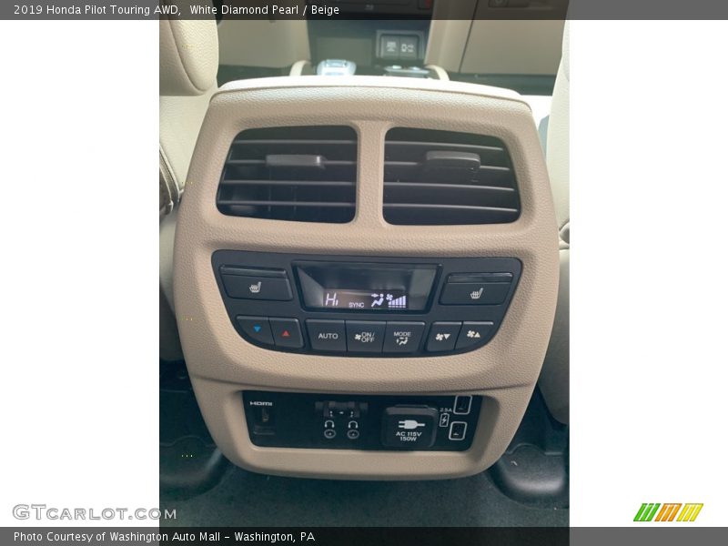 White Diamond Pearl / Beige 2019 Honda Pilot Touring AWD