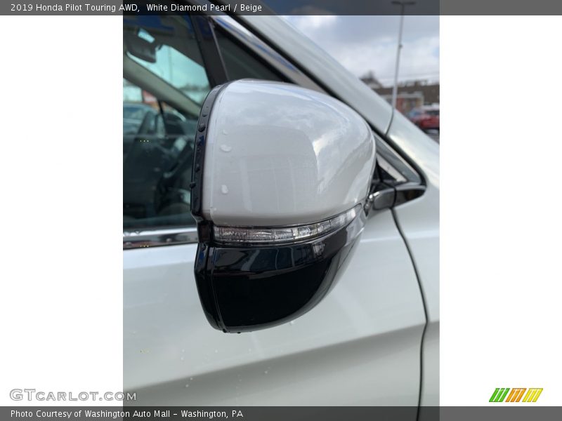 White Diamond Pearl / Beige 2019 Honda Pilot Touring AWD