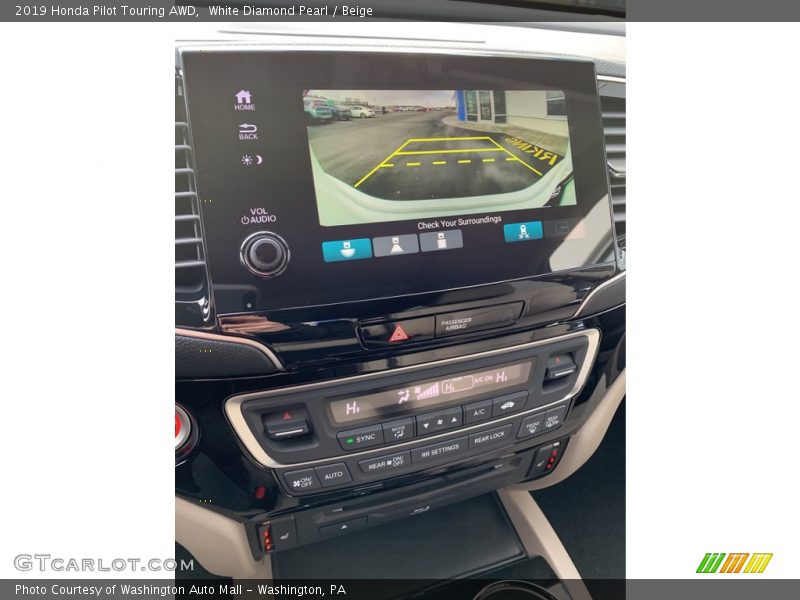 White Diamond Pearl / Beige 2019 Honda Pilot Touring AWD