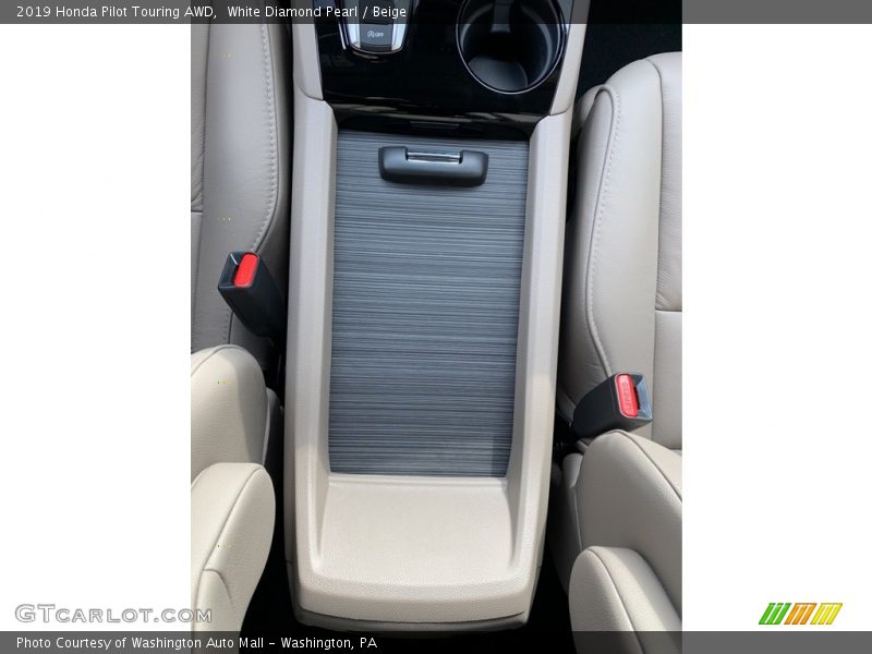 White Diamond Pearl / Beige 2019 Honda Pilot Touring AWD