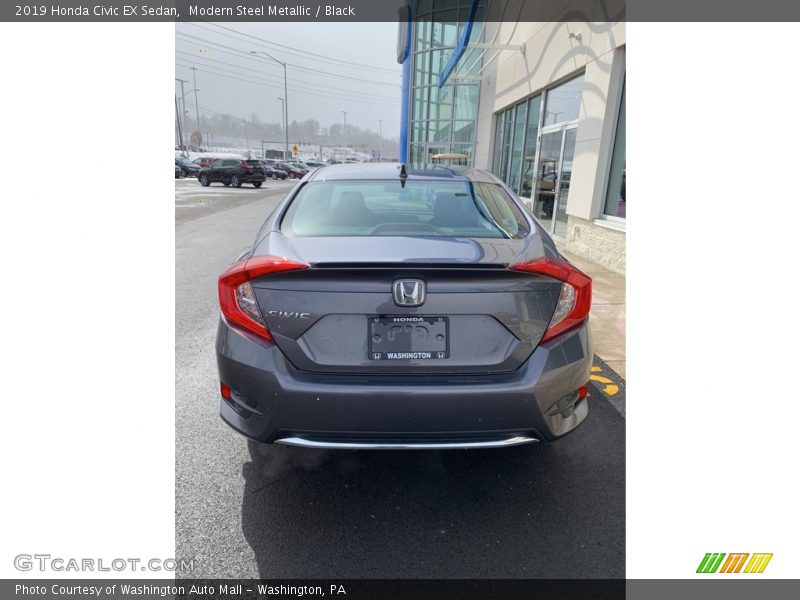 Modern Steel Metallic / Black 2019 Honda Civic EX Sedan