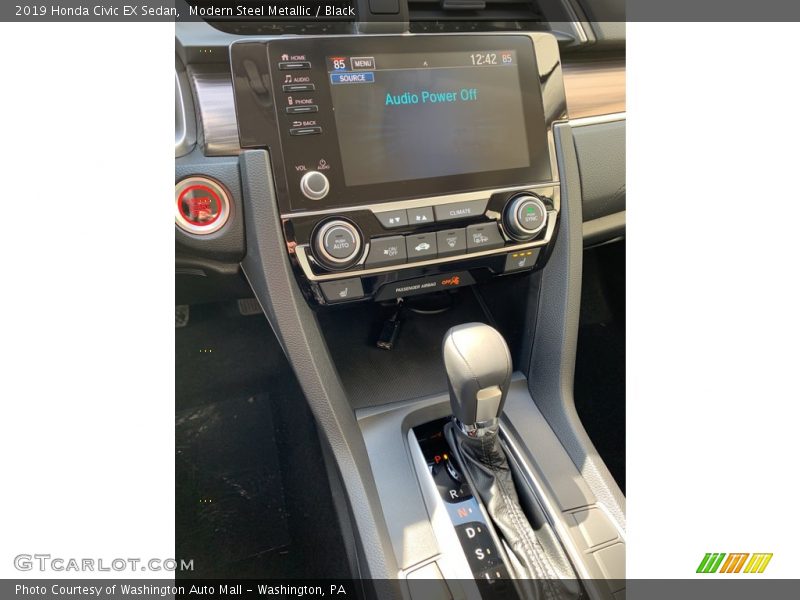 Modern Steel Metallic / Black 2019 Honda Civic EX Sedan