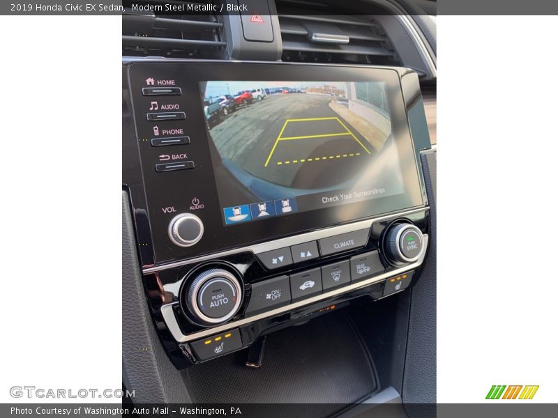 Modern Steel Metallic / Black 2019 Honda Civic EX Sedan