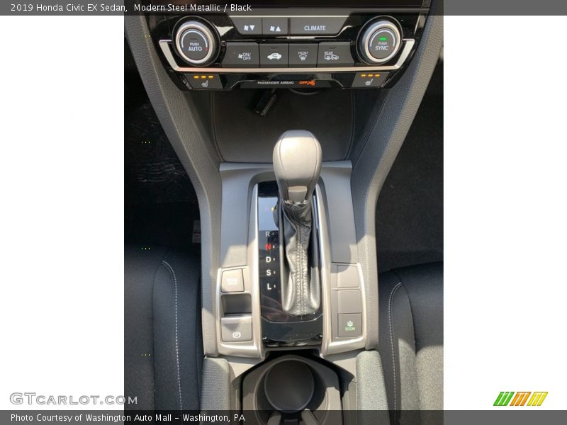 Modern Steel Metallic / Black 2019 Honda Civic EX Sedan