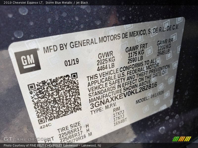 Storm Blue Metallic / Jet Black 2019 Chevrolet Equinox LT