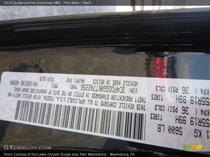 Pitch Black / Black 2019 Dodge Journey Crossroad AWD
