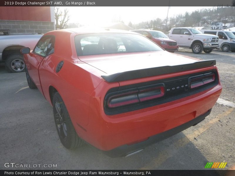 Go Mango / Black 2019 Dodge Challenger SXT AWD