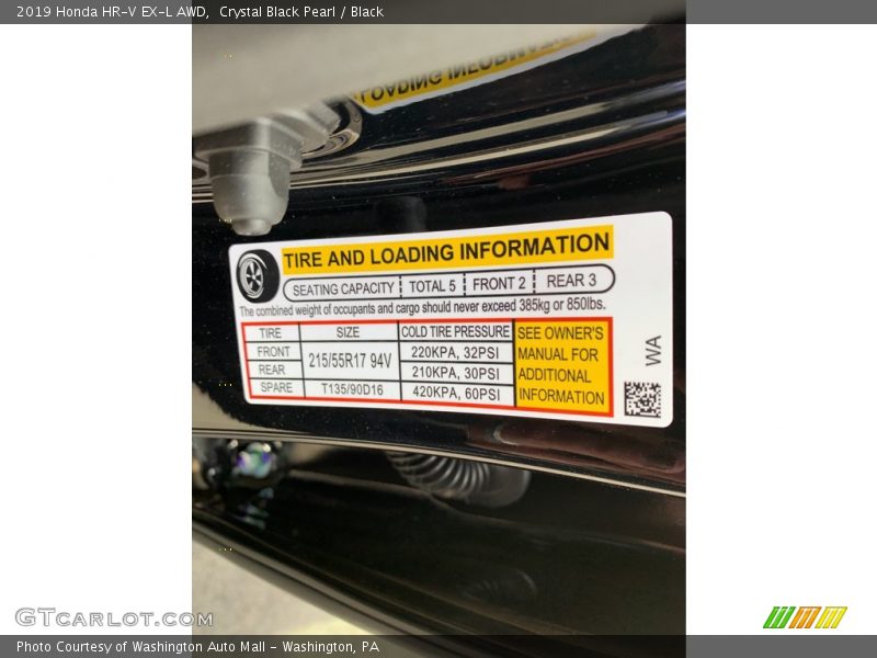 Crystal Black Pearl / Black 2019 Honda HR-V EX-L AWD