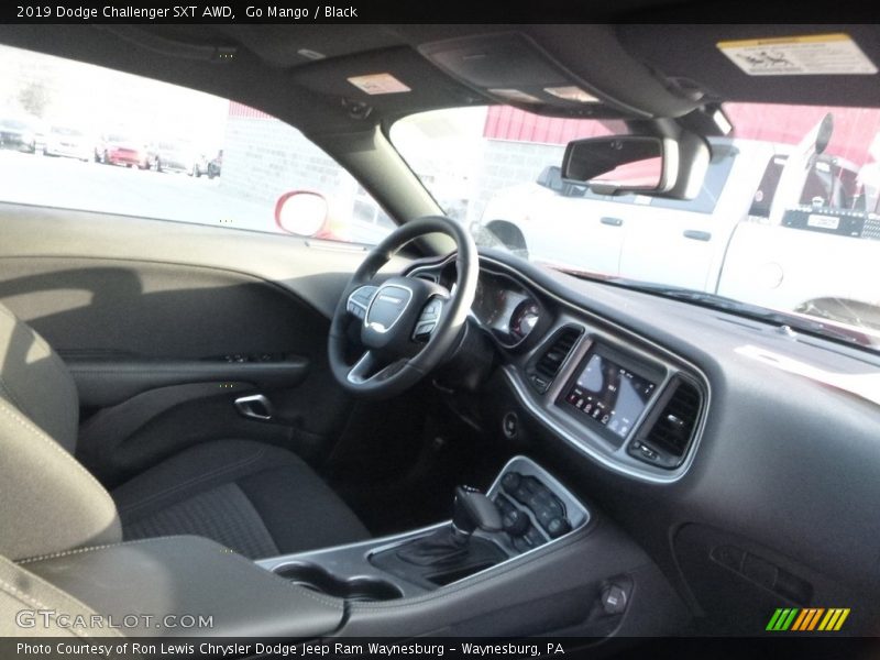 Go Mango / Black 2019 Dodge Challenger SXT AWD