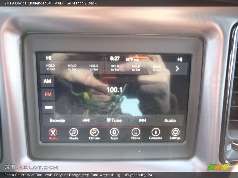 Go Mango / Black 2019 Dodge Challenger SXT AWD