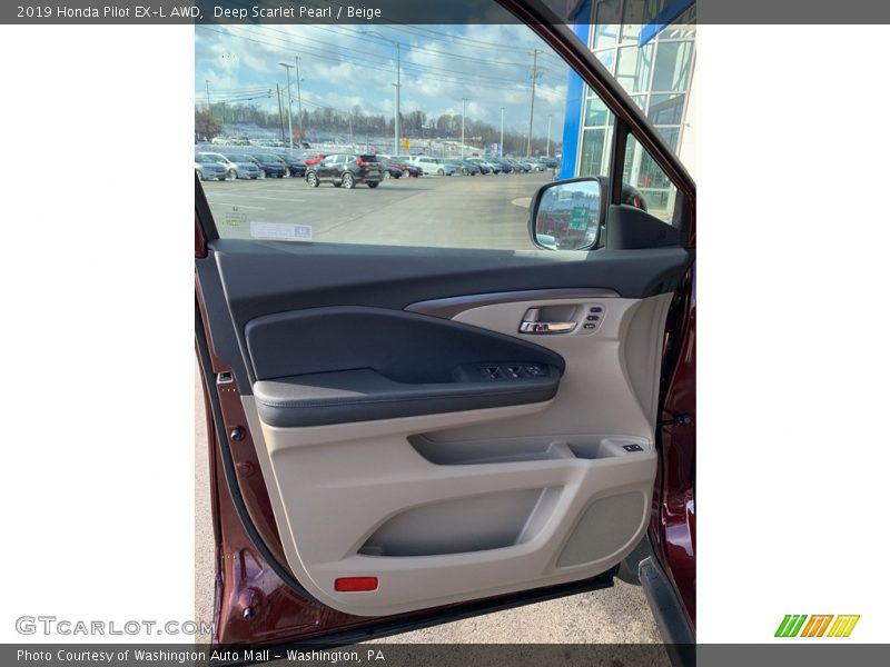 Deep Scarlet Pearl / Beige 2019 Honda Pilot EX-L AWD