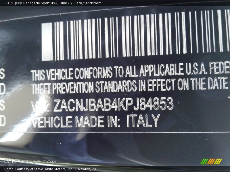 Black / Black/Sandstorm 2019 Jeep Renegade Sport 4x4