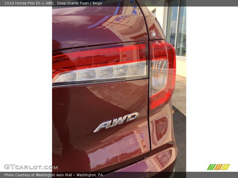 Deep Scarlet Pearl / Beige 2019 Honda Pilot EX-L AWD