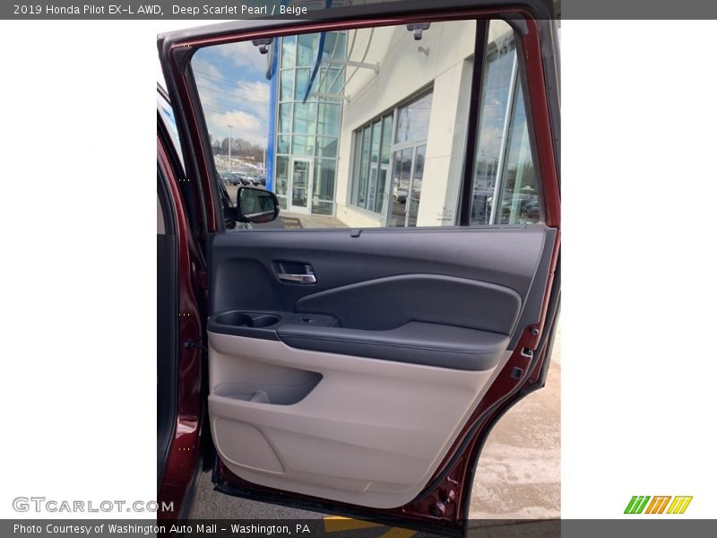 Deep Scarlet Pearl / Beige 2019 Honda Pilot EX-L AWD